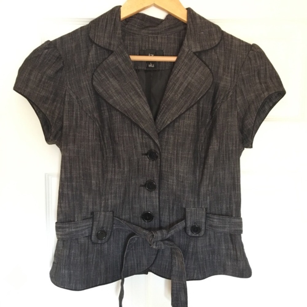 Iz Byer California Charcoal Short Sleeved Jacket